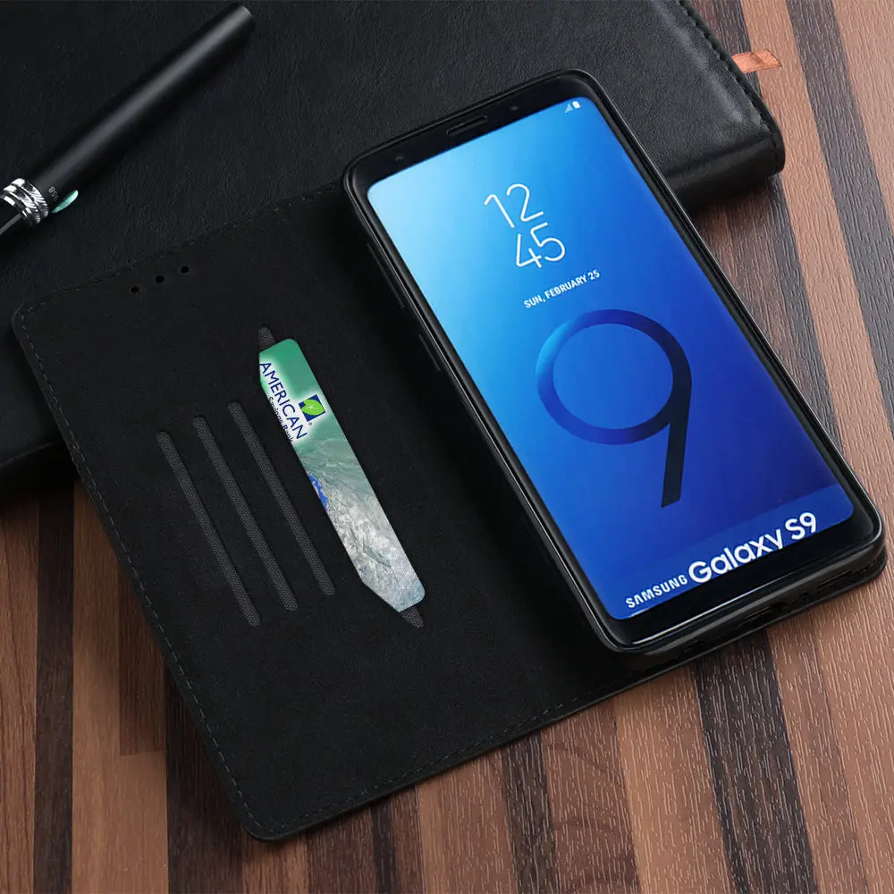 Углеродное волокно флип чехол для samsung Galaxy S9 плюс S10 S10E Бизнес кожаный чехол-бумажник с крышкой для samsung S8 S7 S6 край S5 нео-Записка 9