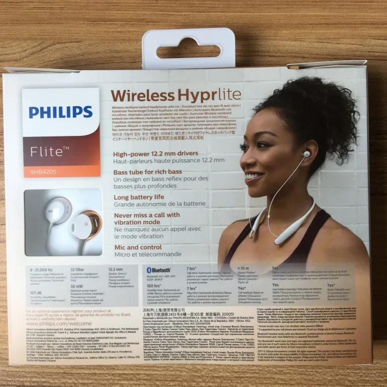 Philips SHB4205 наушники шее висит приятный к уху Беспроводной гарнитура Bluetooth Run мобильного телефона шеи принести Тип