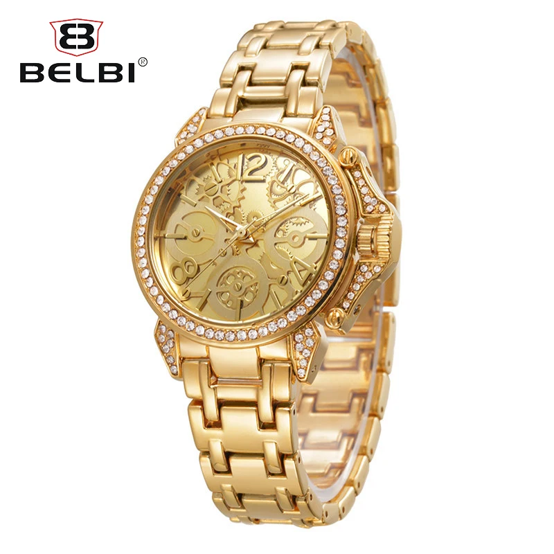 Женские кварцевые часы BELBI роскошные брендовые класса люкс водонепроницаемые в