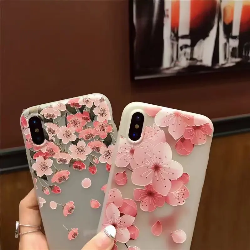 10 шт. в упаковке для iPhone 7 чехол с цветами мягкий TPU силиконовый 5 5S SE i6 6s i7 i8 Plus