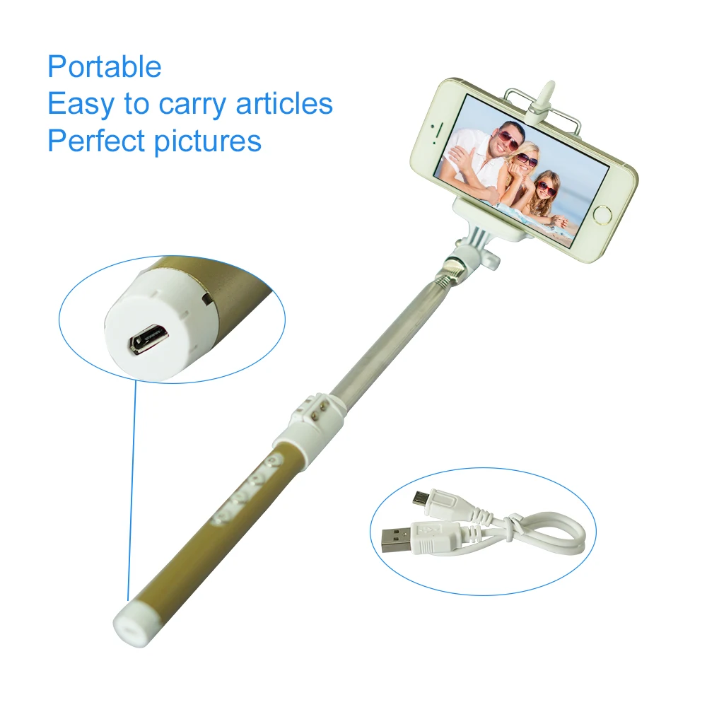 YUNTAB 3 in 1 Handheld Tripod Selfie Stick with Bluetooth Shutter Aluminium Travel for cellphone | Электроника