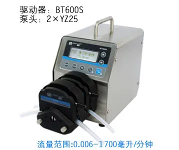 

BT600S 2xYZ25 Lab Food Industrial Basic Speed Variable Big flow Peristaltic Filling Dosing Pump 0.16-1700ml/min