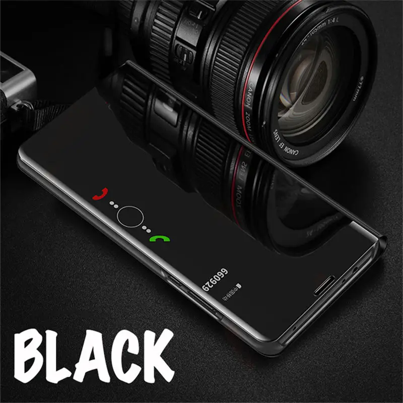 Чехол-книжка кожаный чехол для huawei P20 P30 lite Коврики 20 10 Pro P Smart плюс 20X Honor 9 20 Pro/mate 10 Lite Nova 3 4 3i 4E - Цвет: Black