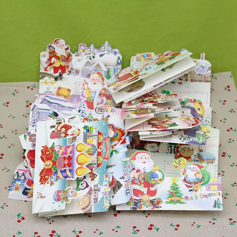 (12 шт./лот) Бесплатная Доставка Рождеством Серии Открытка Комплект