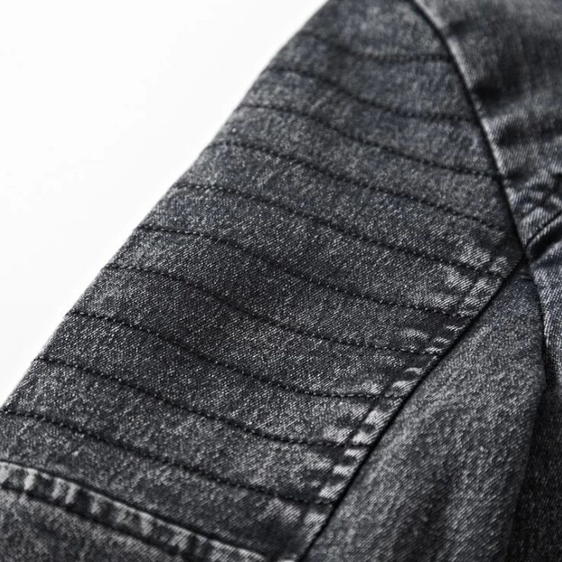 Джинсовая куртка мужская приталенная Повседневная модная винтажная из денима