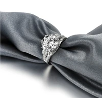 Equisite Solid 14k White Gold Will Never Fade Quality 3CT Diamond Carbon Ring for Women Wedding Romantic Jewelry