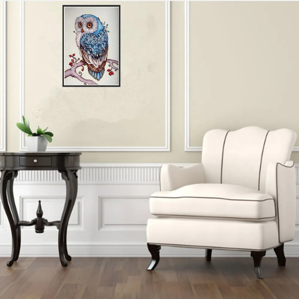 Полный набор для алмазной живописи 5D "Кот и сова", 26x36 см; олень 20x30 см
