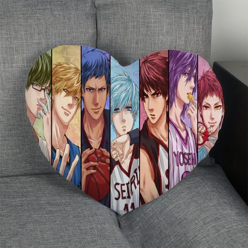 Наволочка Kuroko без баскетбола в форме сердца на молнии заказ наволочка сердечника