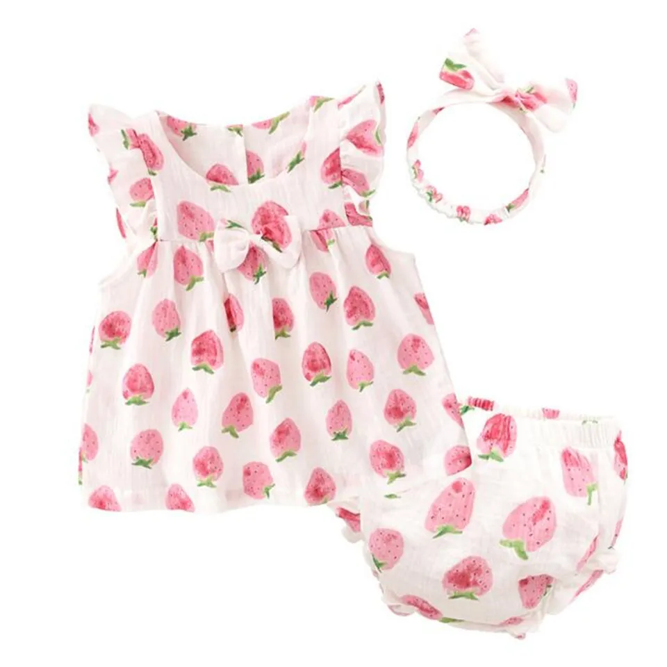 Комплекты для детей летняя одежда из 3 предметов крепа и хлопка с рисунком героев