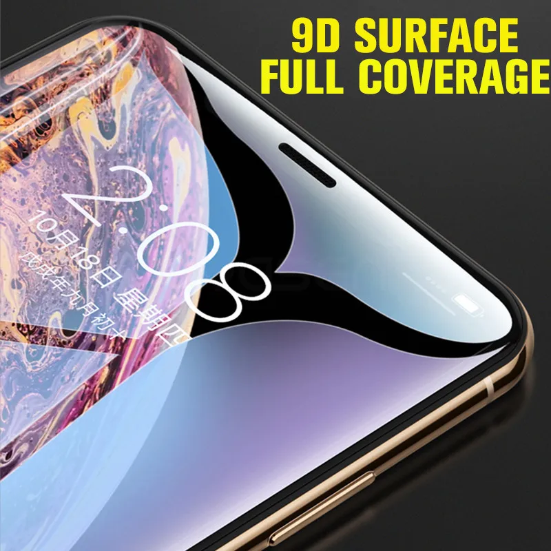 9D закаленное стекло для iPhone X 8 7 6s 6 Plus взрывозащищенное полное Cuverd Защитное 4 5