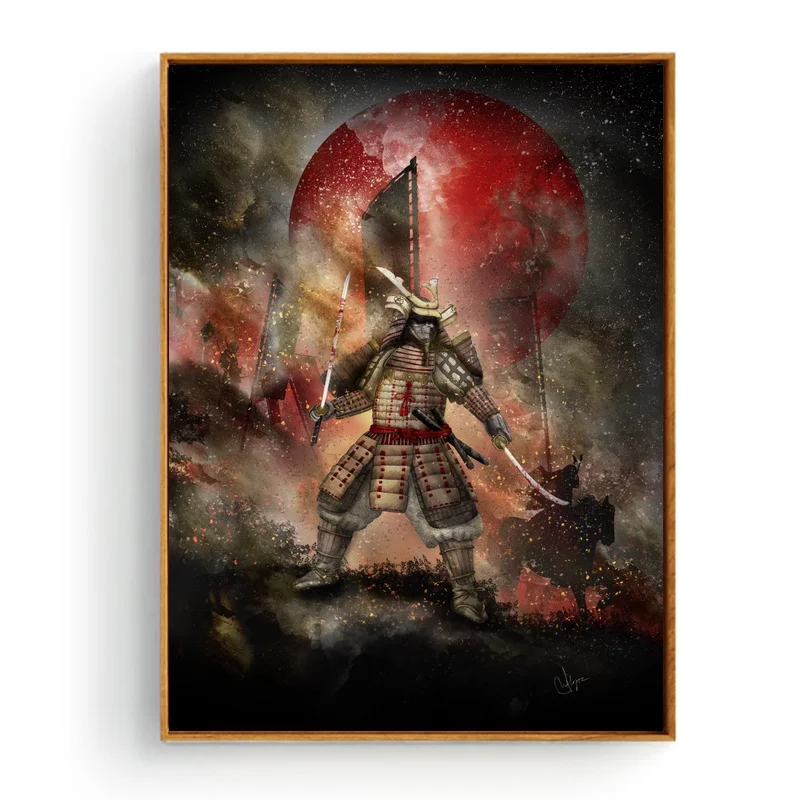 Японская настенная краска Bushido Sakura Samurai Настенный декор холст фотопостер | Дом и
