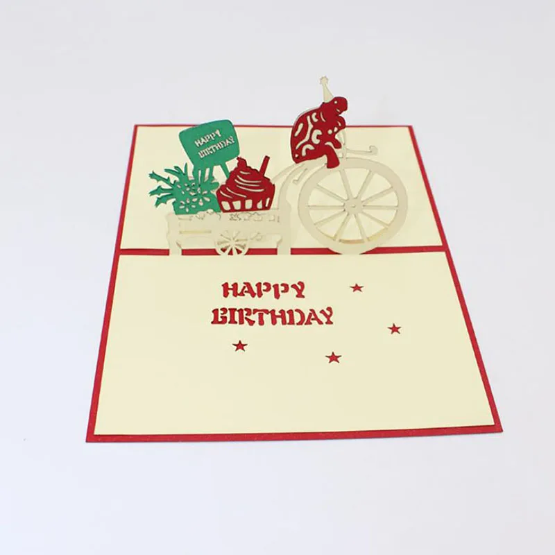 3D ручной работы подарок для ребенка на день рождения бумажная пригласительная