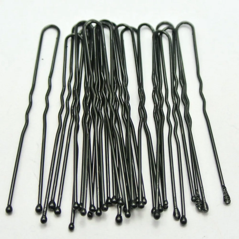 100 Black Wavy U Comb Bobby Pins Grips Hair Barrette Clip 60mm | Украшения и аксессуары