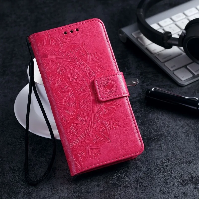 Красный Чехол для телефона Etui, чехол для sony Xperia XA XA1 XA2 XZ XZ1 XZ2 XZ3 Z3 Z5 L1 L2, ультра мини-кошелек с тотемным принтом из искусственной кожи - Цвет: Красный