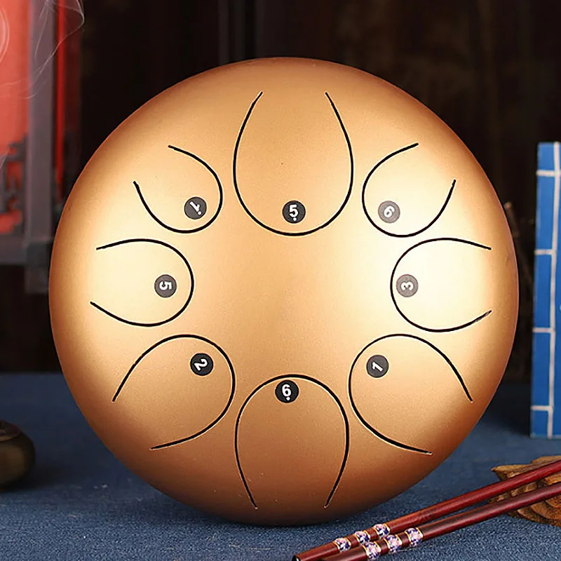 BATESMUSIC Tongue Drum Hang Tank D Major 8 Notes 10 Inches Steel Percussion with Padded Travel Bag | Спорт и развлечения