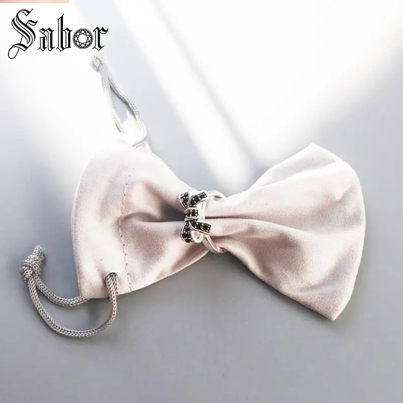 Кольцо с бантом и черным Женские Ювелирные изделия хорошие ювелирные для женщин