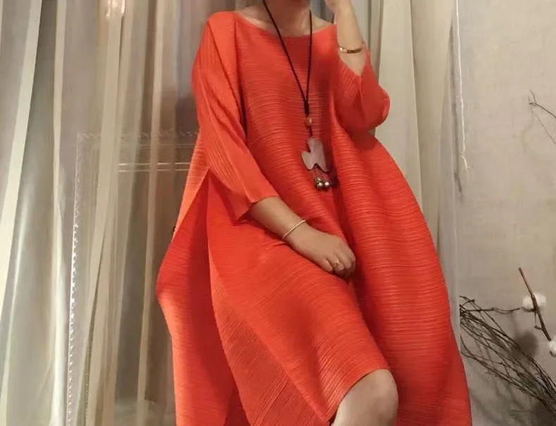 Miyake Новое весеннее свободное плиссированное платье со складками|pleated dress|dresses ladiesa