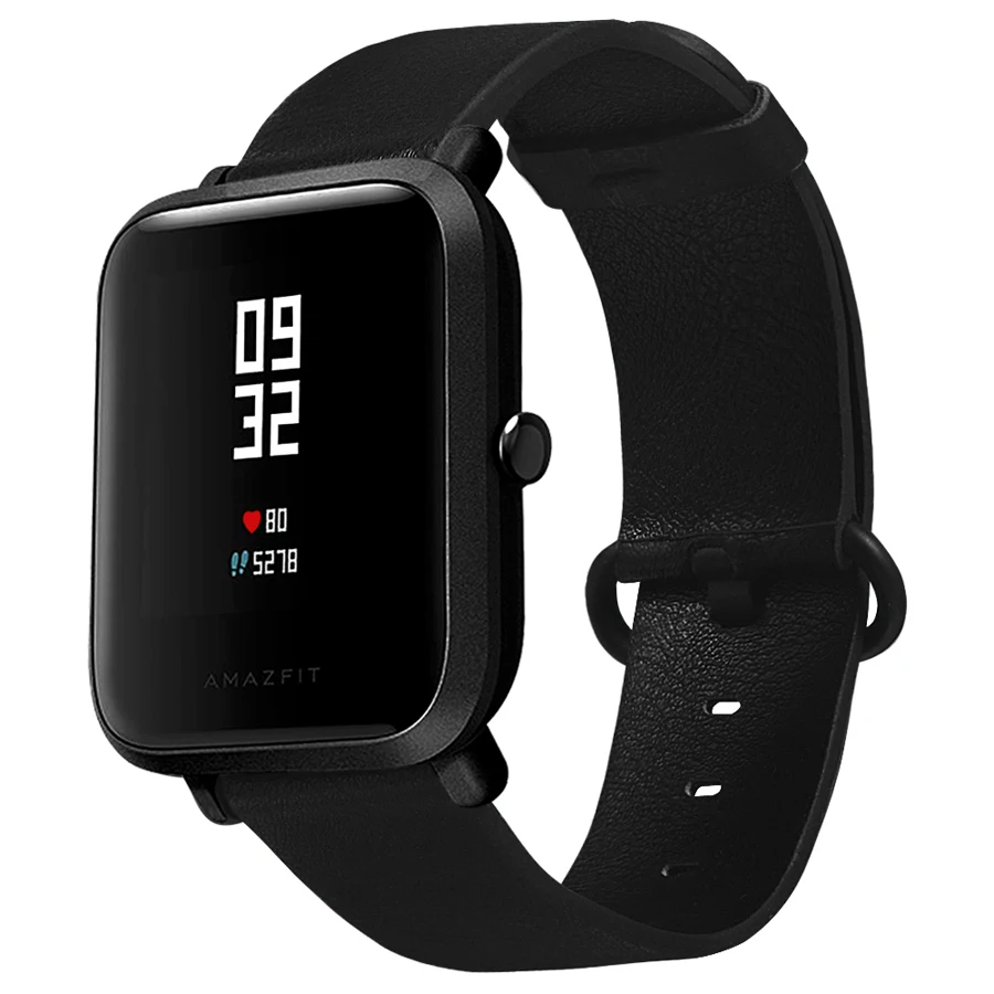 

20mm Leather Strap Black Buckle For Xiaomi Huami Amazfit Bip BIT Lite Youth Smart Watch Wearable Wrist Bracelet Watchband