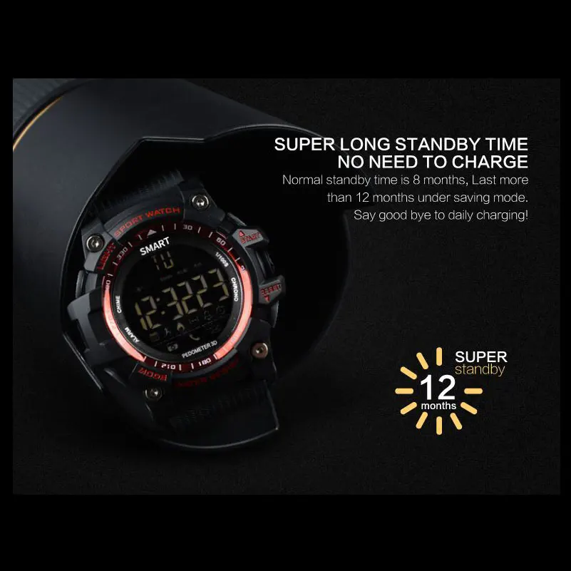 Часы BOAMIGO мужские спортивные цифровые шагомер калории напоминания о сообщениях