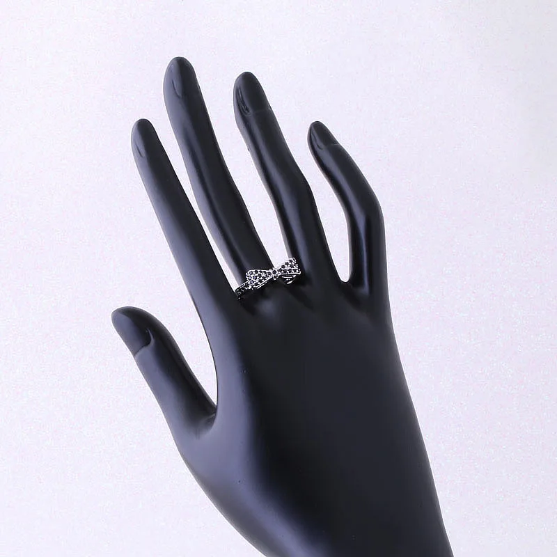 Любовный монолог отличный Штабелируемый минималистичный бант серебряный цвет