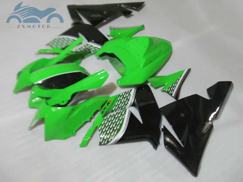 

Free Custom Motorcycle fairing kits for Kawasaki Ninja ZX-10R 2004 2005 ABS sports fairings kit 04 05 ZX10R green black BK56