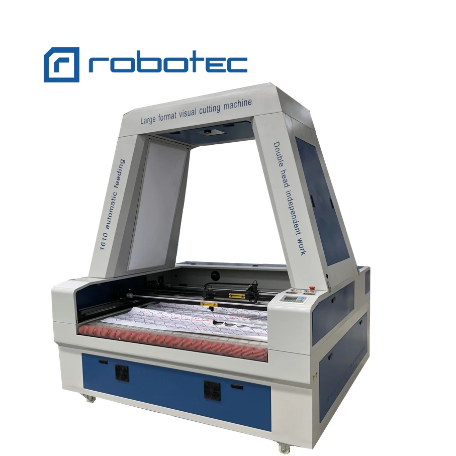 Автоматическая подача двойной головки CCD Co2 Cnc лазерная режущая машина для
