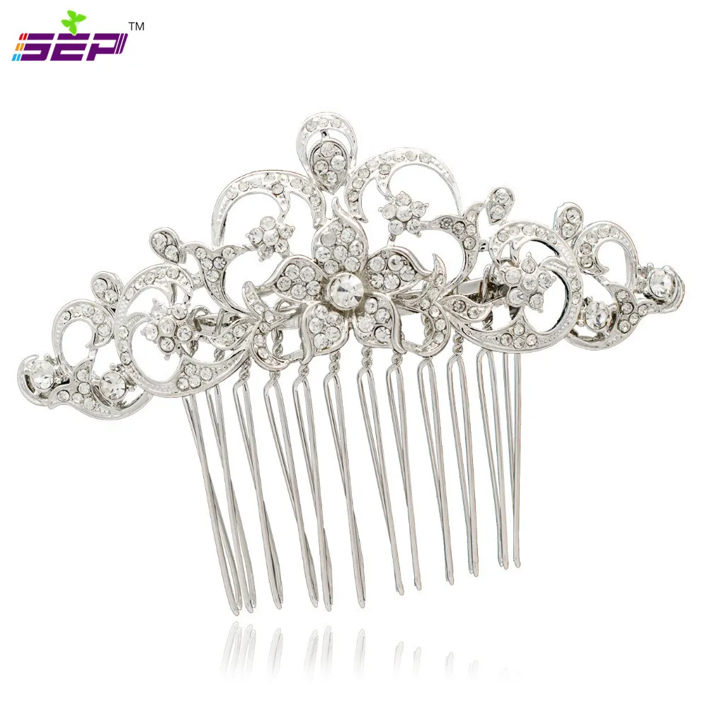 Прозрачные шпильки для волос расческа с кристаллами и цветами женщин свадебные