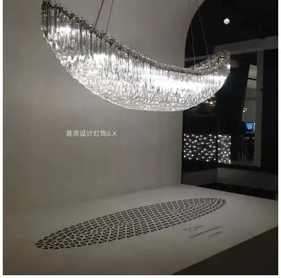 Postmodern window hotel lobby restaurant living room space decoration chandelier art duplex building villa hanging lamps | Лампы и