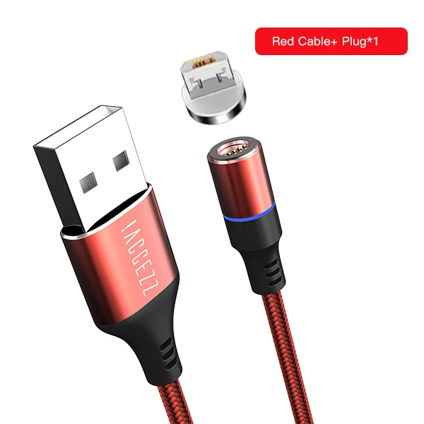 1 Plug Red Cable ACCEZZ настоящий 3A Магнитный кабель 5 отверстий кабель передачи данных для быстрой зарядки Micro Тип usb C для iPhone XS MAX XR samsung Xiaomi зарядный шнур - Цвет: 1 Plug Red Cable