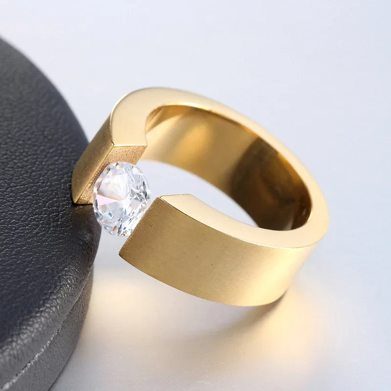 Мужское и Женское Обручальное кольцо из титановой стали Bague Homme модное