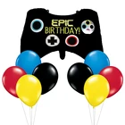 Контроллер видеоигры шар из алюминиевой фольги для детей день рождения украшения интернет празднование черный красный воздушный шар