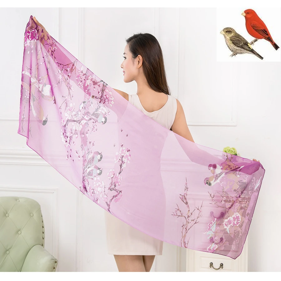 New Chiffon Scarves Summer Silk Scarf Thin Shawls And Wraps Foulard Flower Hijab Stoles | Аксессуары для одежды