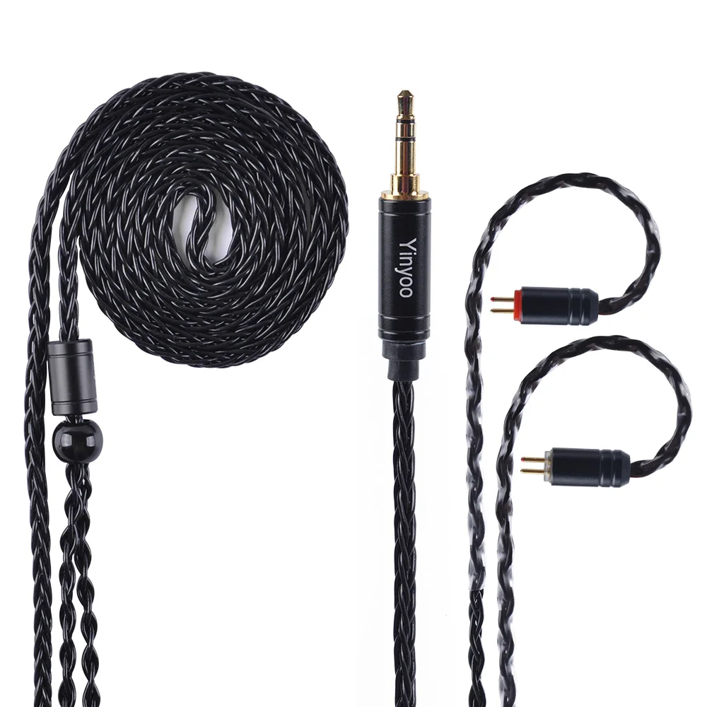 

2019 Yinyoo 8 Core Silver Plated Cable with MMCX/2Pin Connector Cables For AS10 ZS10 ZS7ZST C12 C10 C16 V80 V90 Revonext QT5