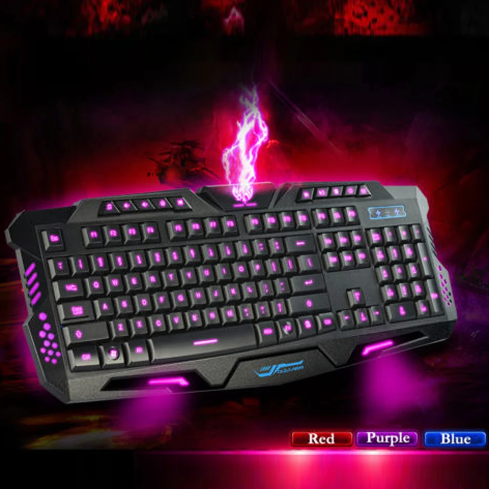 

LED Backlight USB Wired Multimedia PC Gaming Crack Keyboard Adjustable the backlight brightness cooling gaming keyboard