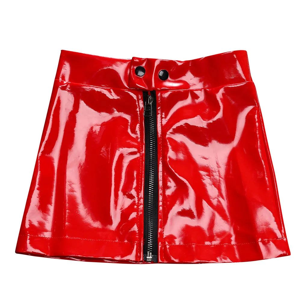 LONSANT/детская юбка Повседневная мини трапециевидной формы из искусственной кожи