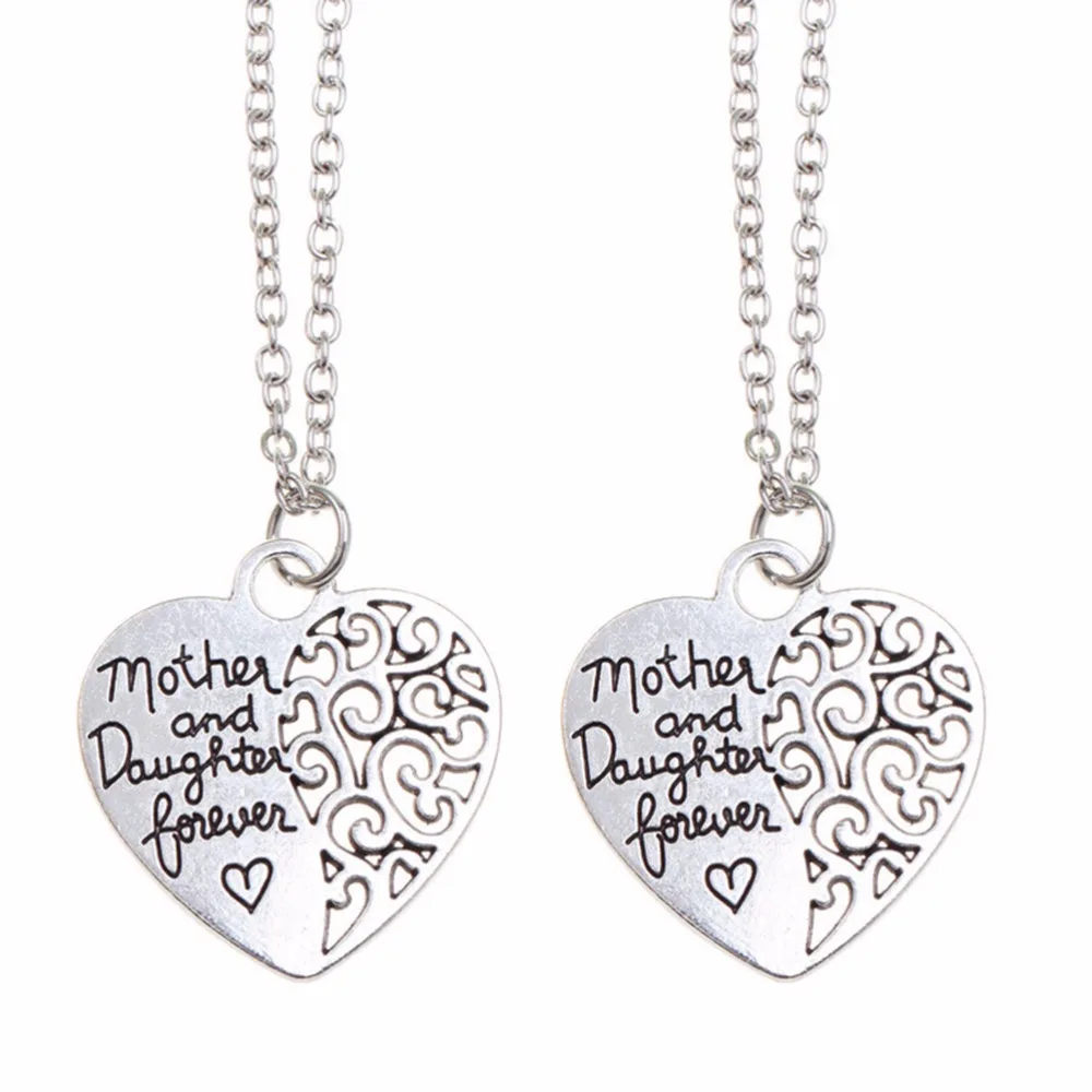 Женское Ожерелье с кулоном в виде сердца или мамы серебряным покрытием|pendant
