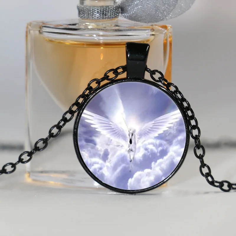 Летающий единорог Кабошон Стекло серебряное ожерелье для женщины мужчины