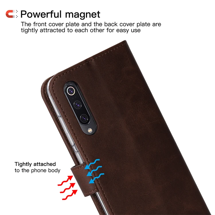 Чехол из натуральной кожи для Xiaomi 9 9SE чехол-книжка для Redmi Note7 Pocophone F1 держатель для карт Простая подставка чехол