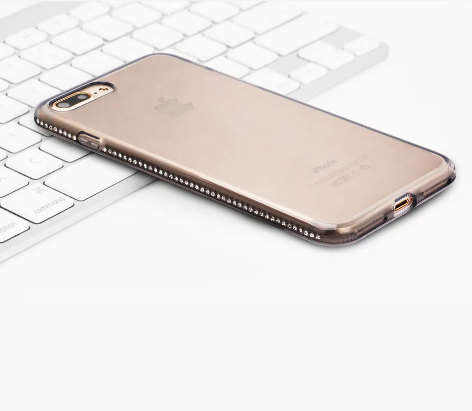 Роскошный мягкий силиконовый чехол со стразами для iPhone 6 s S 7 7S 8 Plus X 10 XR XS Max 6plus 6splus