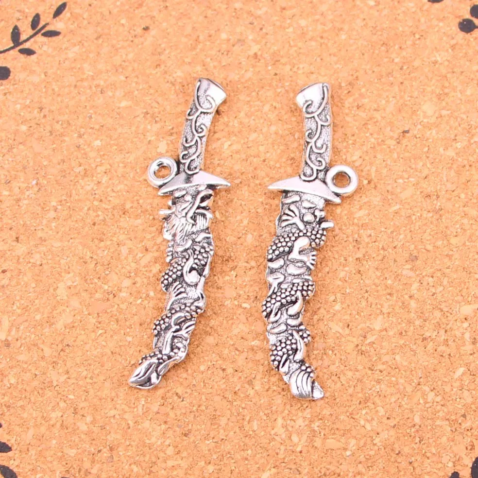 16 шт. антикварные посеребренные Самурайские меч Кинжал Подвески Diy ручные