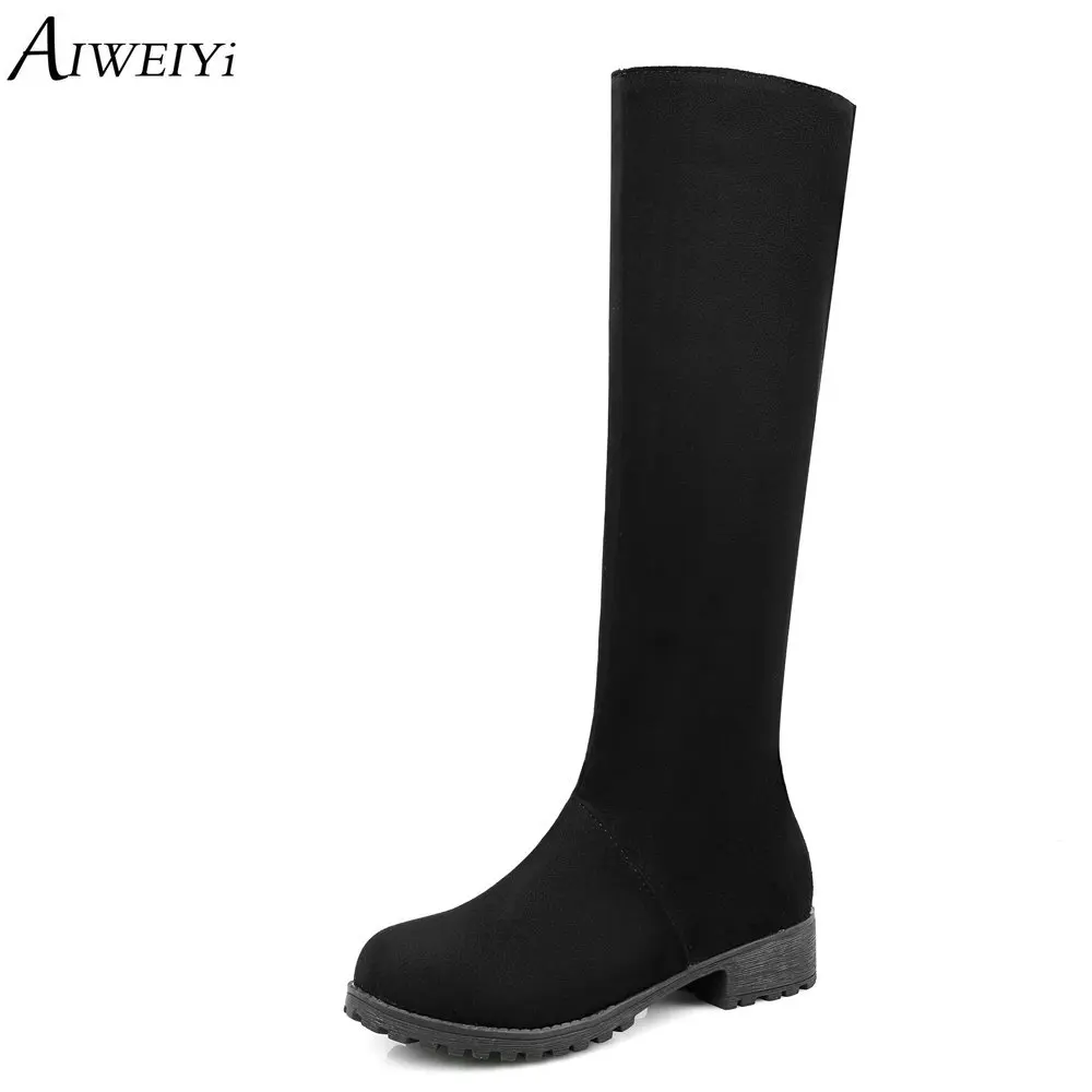 AIWEIYi/Сапоги до колена женские зимние сапоги из искусственной замши удобные