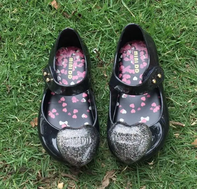 black Mini Melissa/3 цвета; детские сандалии с котами; прозрачные сандалии для девочек; коллекция года; Летние сандалии для девочек; пляжная обувь для малышей; 12-19 см - Цвет: black