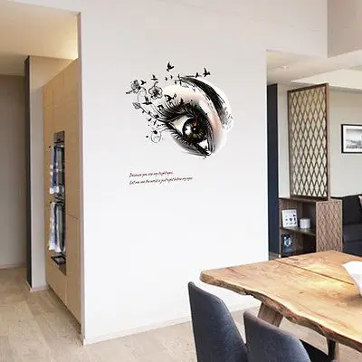 Для женщин в виде большого глаза ресницы цитата Наклейка на стену Съемный