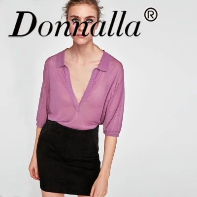 Donnalla Women Shirts Fasion Casual Half Sleeve V-Neck Collar Summer Shirt New |