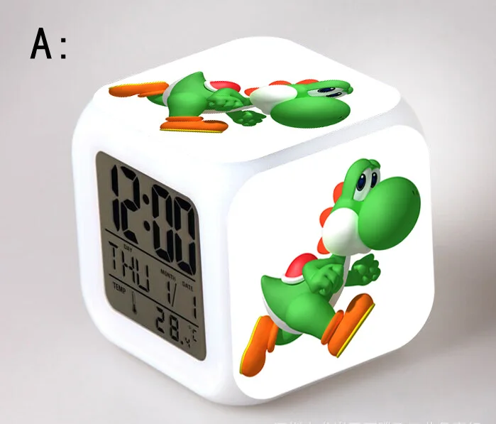 Новинка Куклы Super mario bros цифровая игрушка фигурка термометр детские цифровые часы