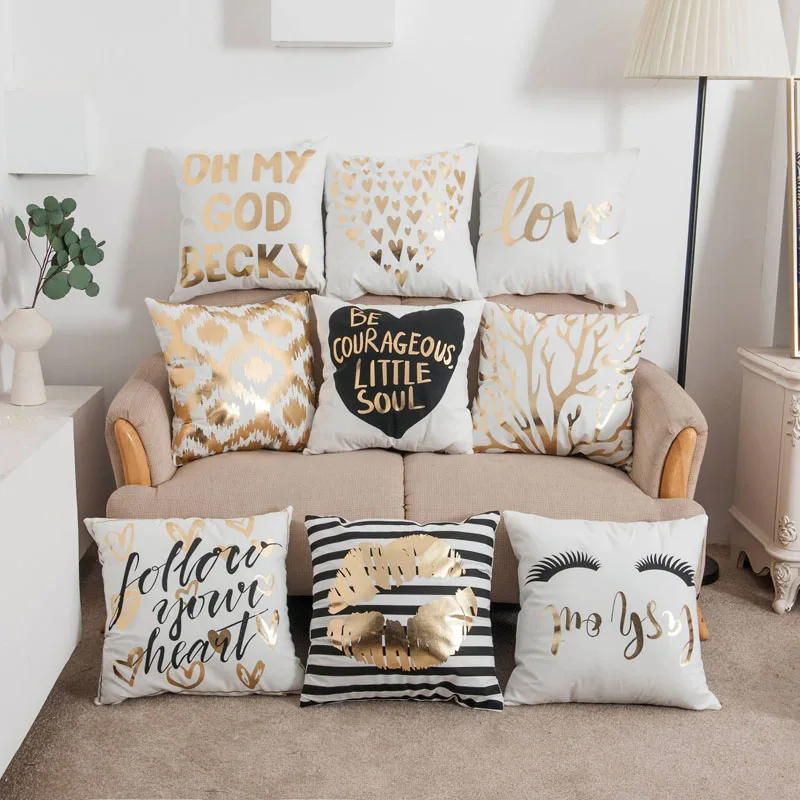 Новинка Короткие Плюшевые золотые шрифты и узоры Houspace для дома дивана автомобиля