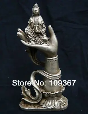 Бутик медитация тибет буддийского серебряная будды ручной StatueTibet буддийской