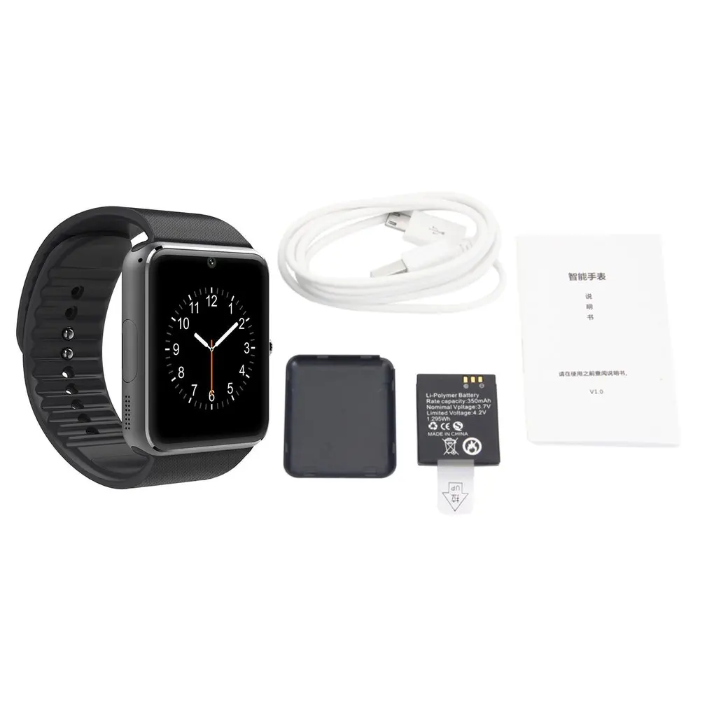 GT08 Bluetooth Смарт часы телефон наручные для Android и iOS с камерой поддержка SIM TF карты