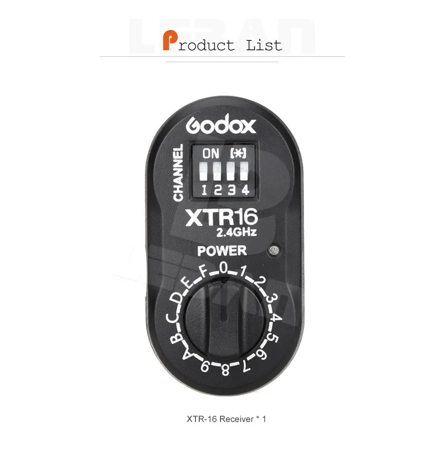 Godox XTR-16 Беспроводной 2,4G дистанционное управление Управление приемник вспышки для X1C X1N XT-16 трансмиттер триггер Wistro AD360/DE/QT/DP/QS/GS/GT