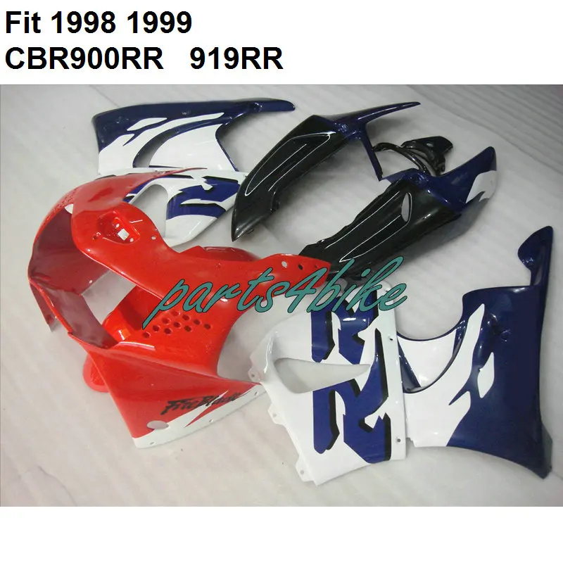Бесплатный комплект обтекателей для Honda CBR900RR 1998 1999 Красный Белый Черный